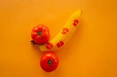 yellow banana and red tomato